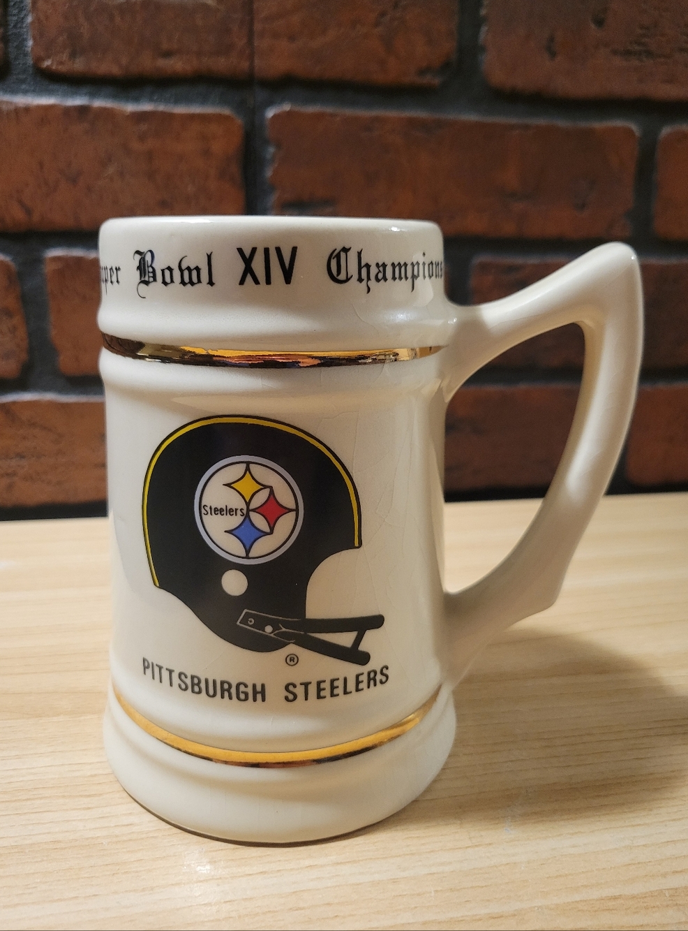Vintage Pittsburgh Steelers NFL Super Bowl XIV Champions Stein